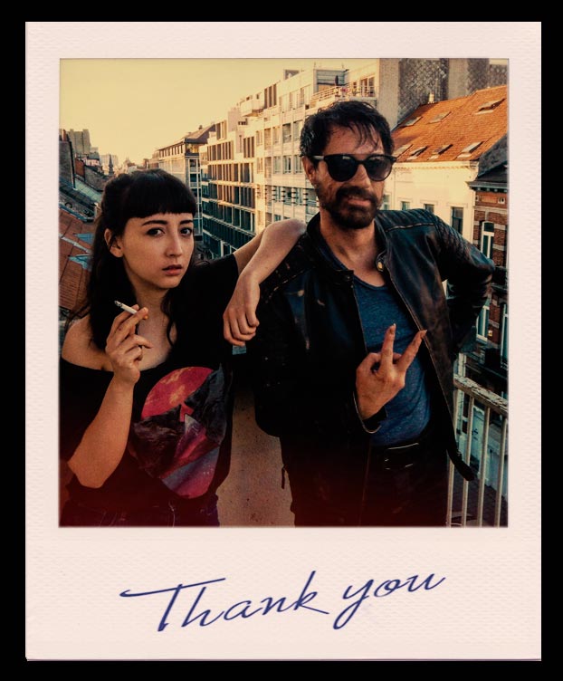 Actors Daphné Huynh & Bertrand Leplae on set